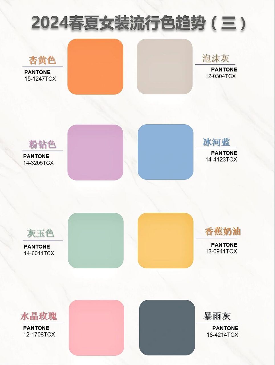 2024春夏女装流行色趋势(三):疗愈时光 嗨,大家好!