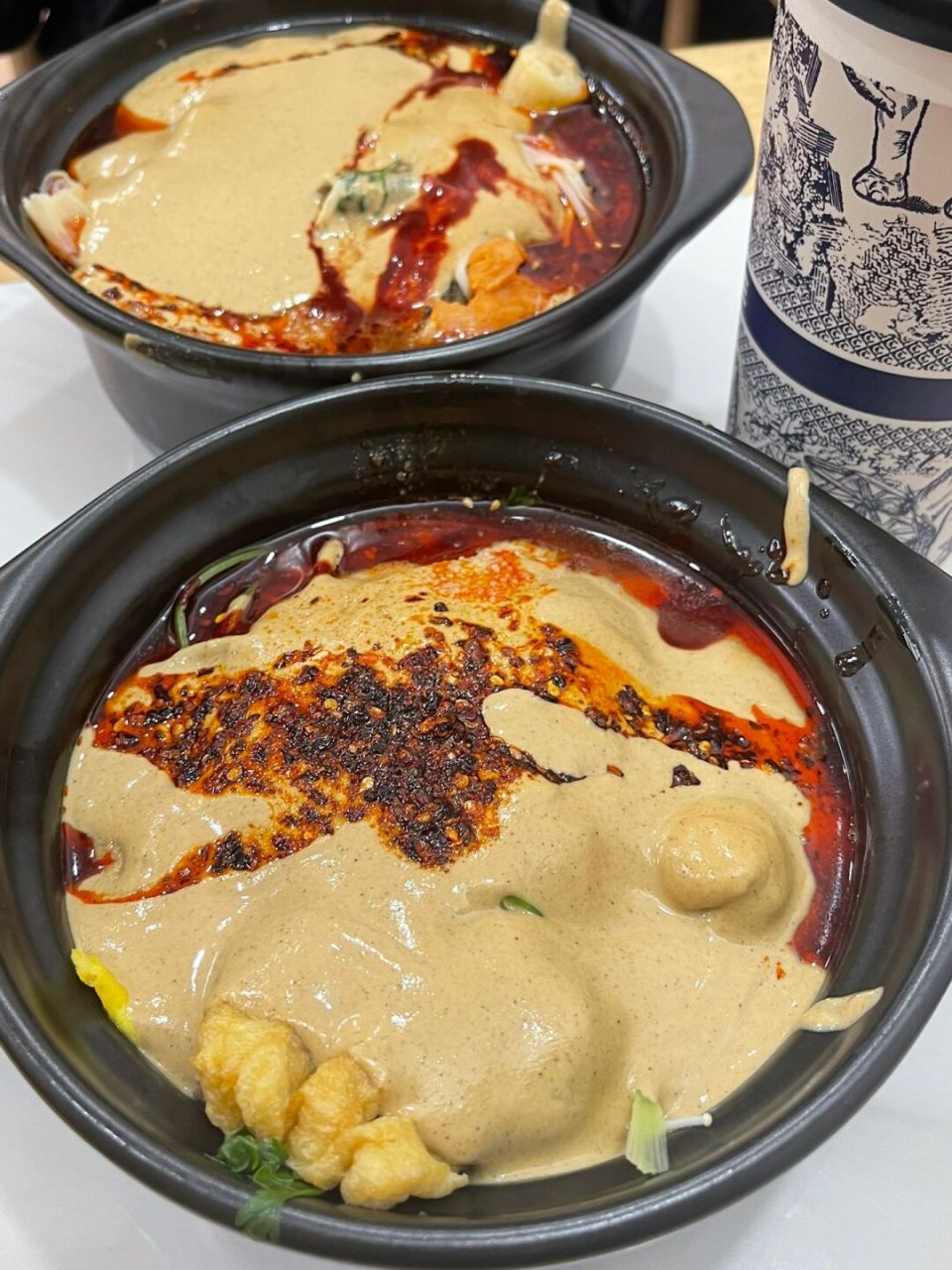 黏糊糊的麻酱麻辣烫好好吃啊啊 👍光盘行动!!#杭州# #麻酱麻辣烫# #