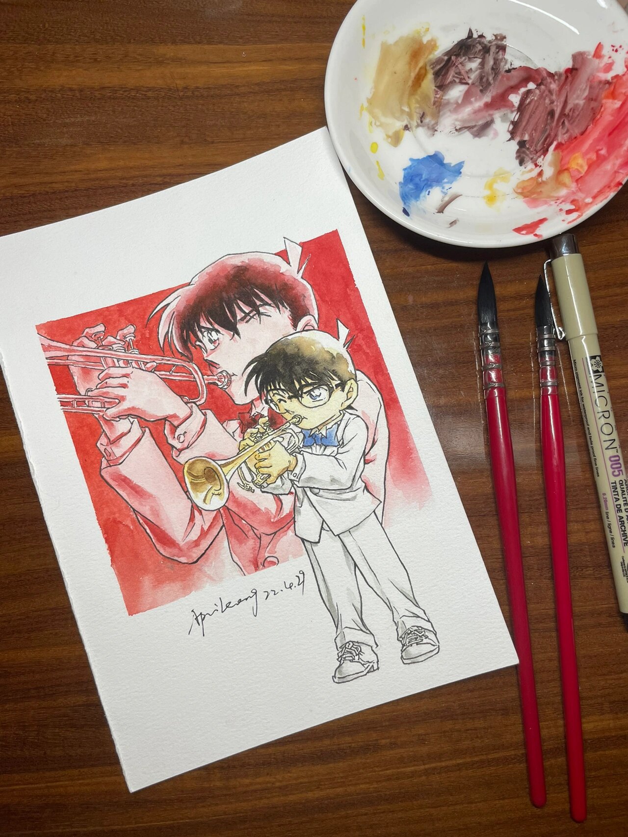 —新一&柯南(附上色步骤)