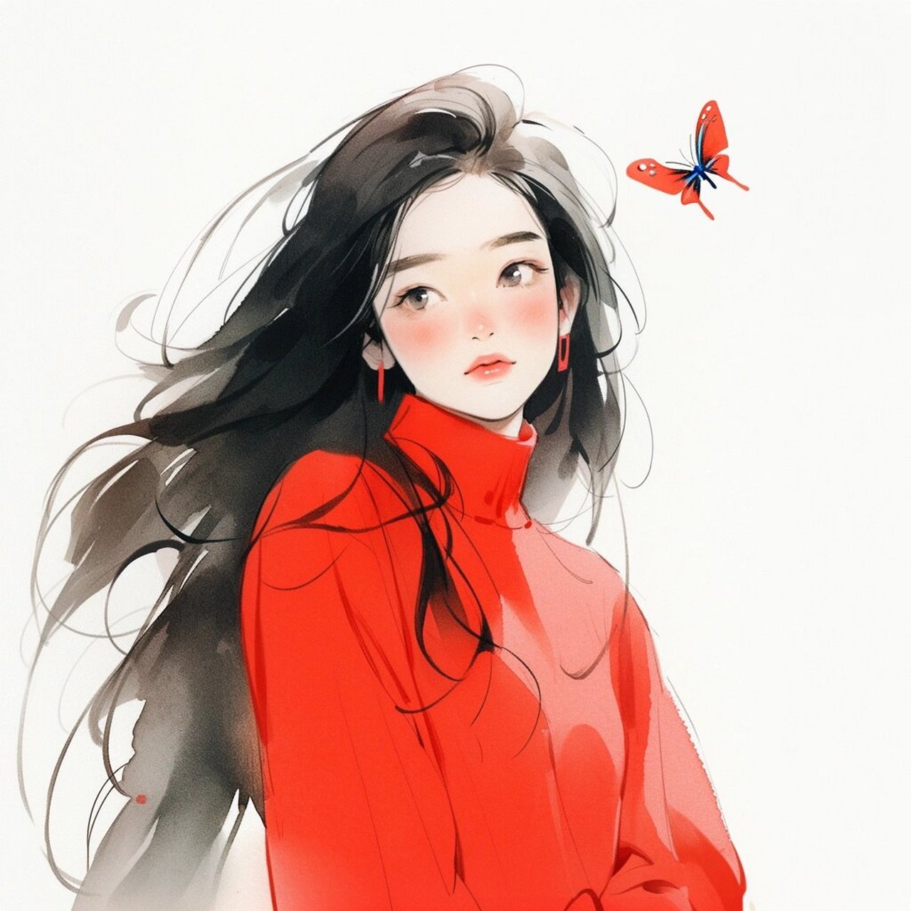 女生头像 | 202403温柔又热烈红色系