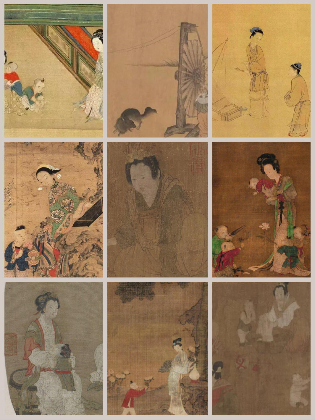 古画中的母亲·母亲节·中国传统绘画女性母子