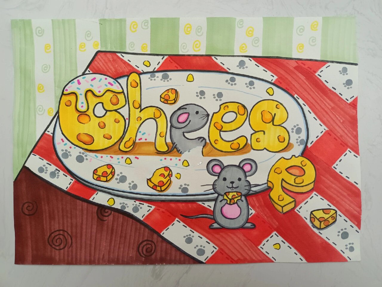 卡通单词秀创意美术画