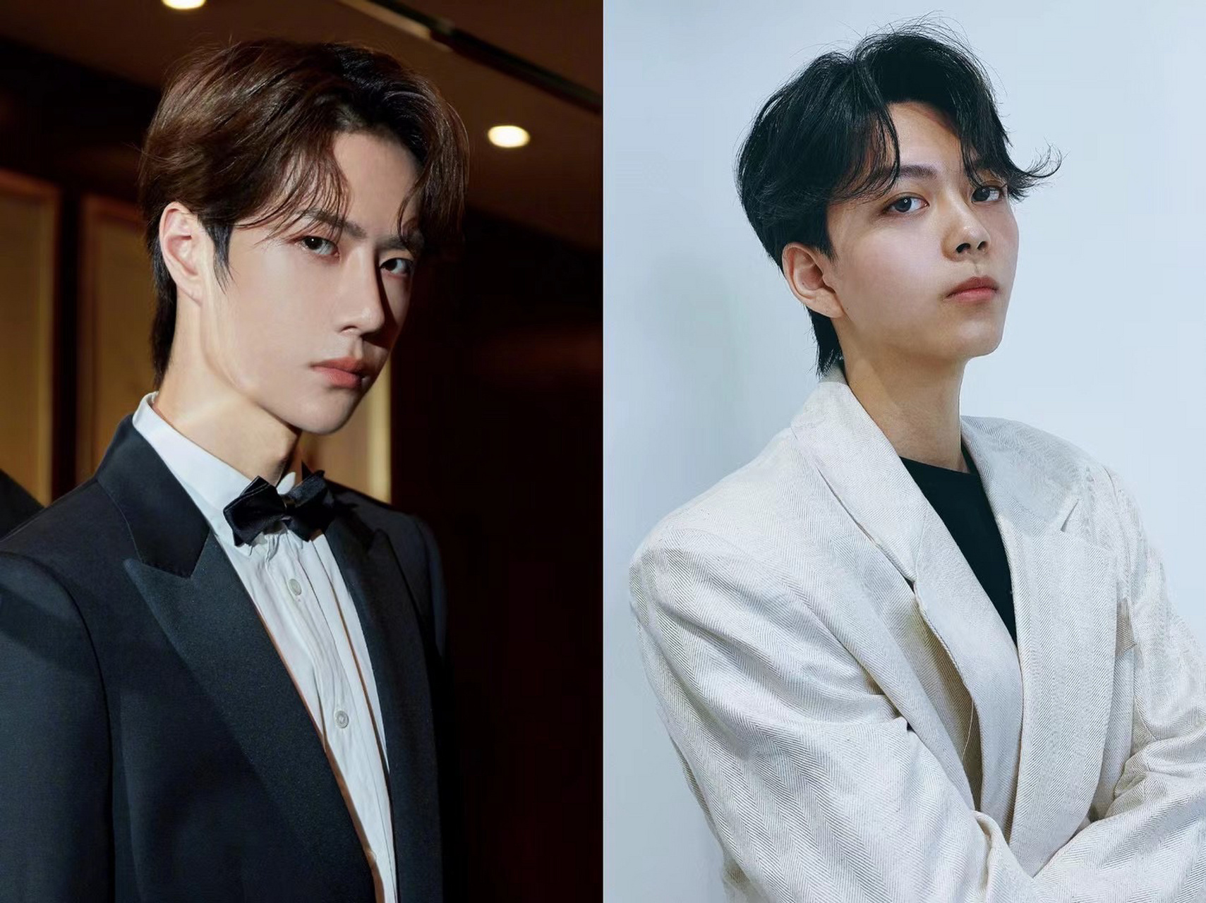 肖战男友王一博同款发型 韩式气垫烫男士发型 网红小鲜肉发型