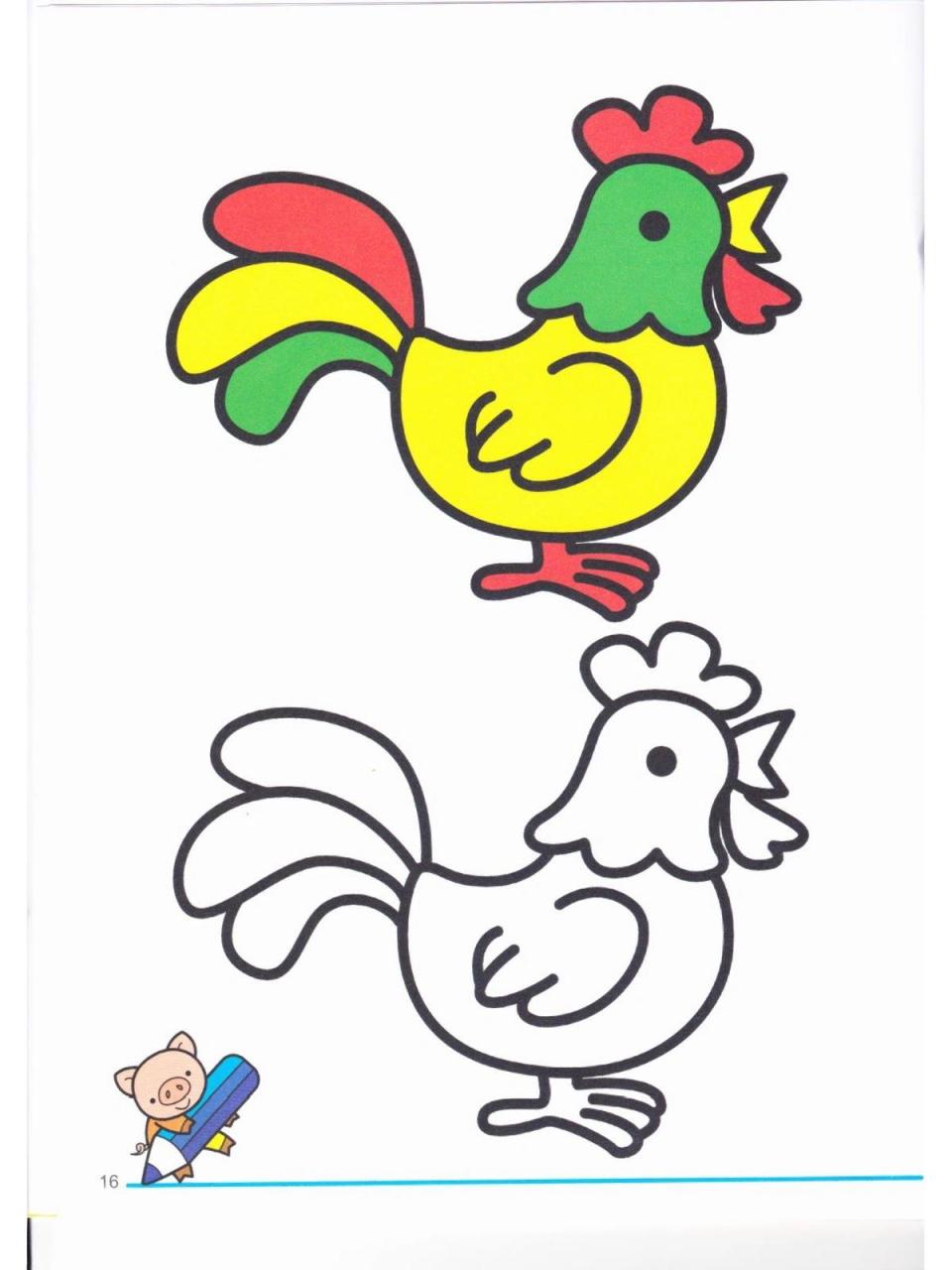 涂色简笔画,300张可打印 低幼在美术启蒙时,可以用蜡笔,马克笔,水彩笔