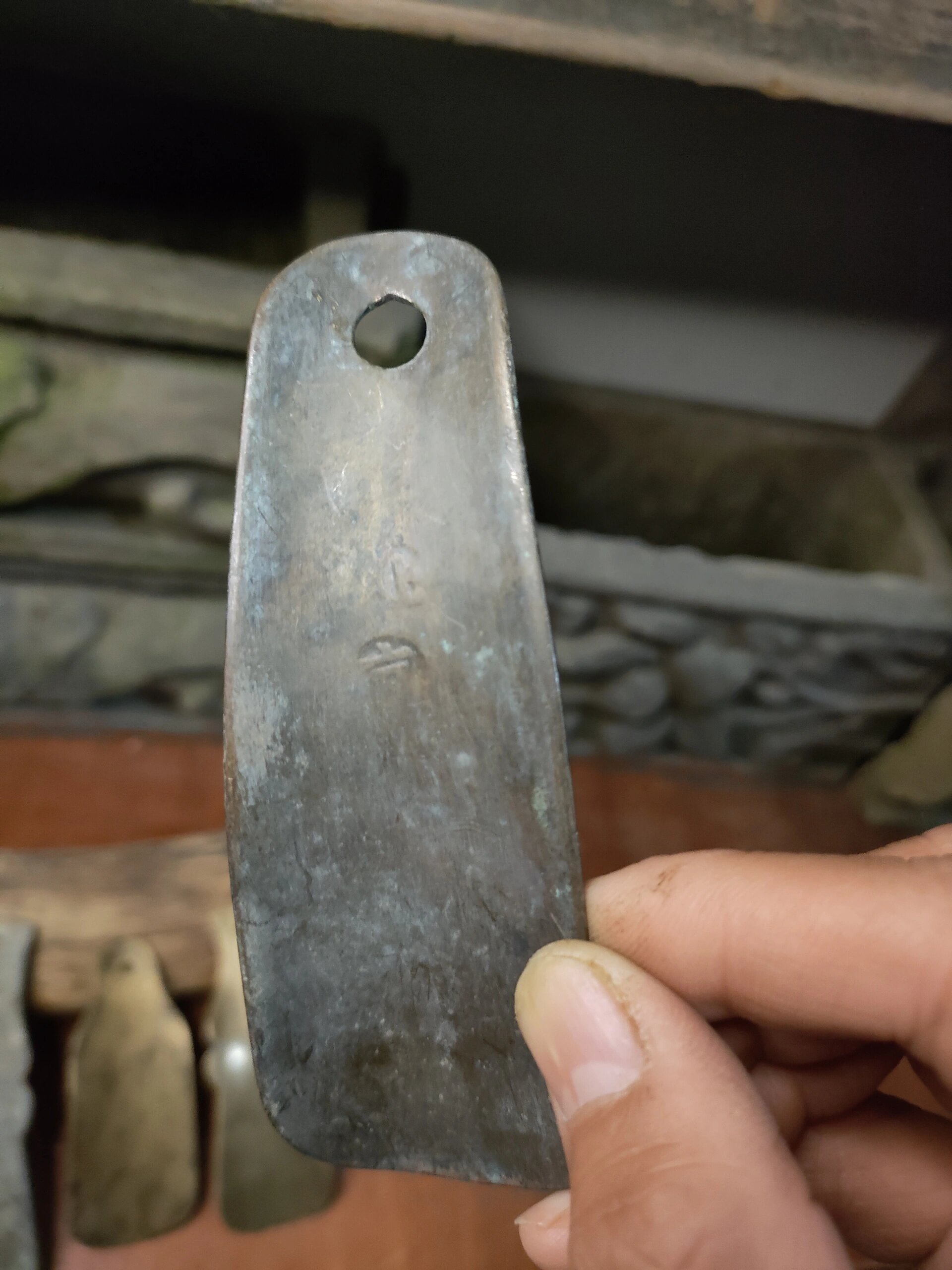 清代黄铜鞋拔子