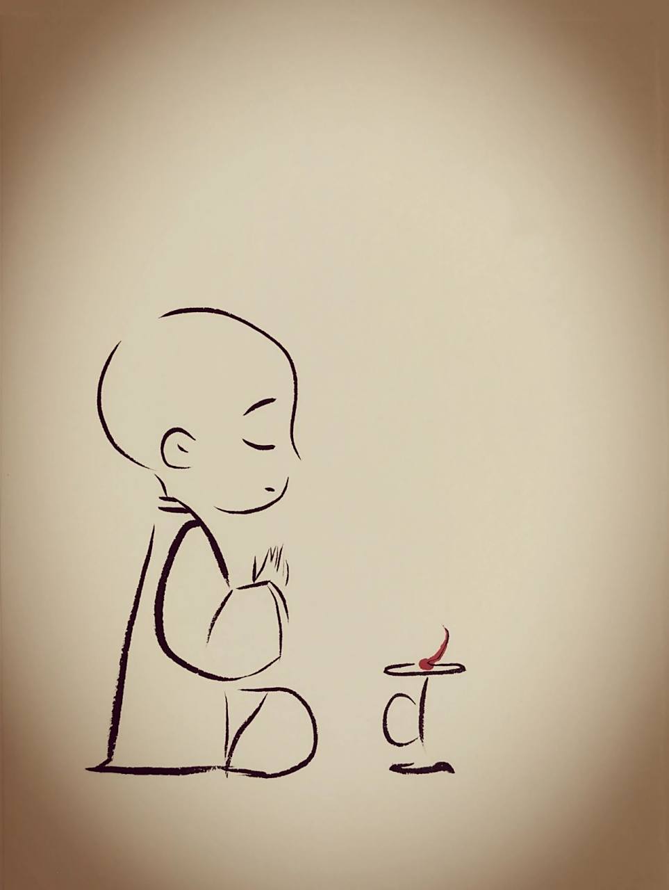 小和尚图片 图片素材来源于一禅小和尚 用最少的线,画出最美的作品!