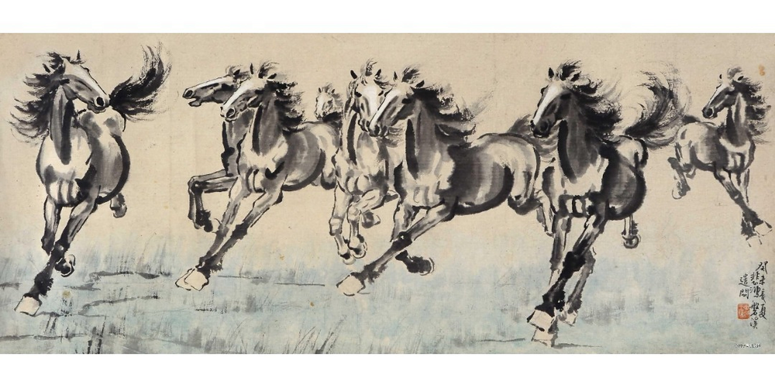 ②内容:以周穆王的八匹骏马作为题材,画中八匹骏马,形态各异,飘逸