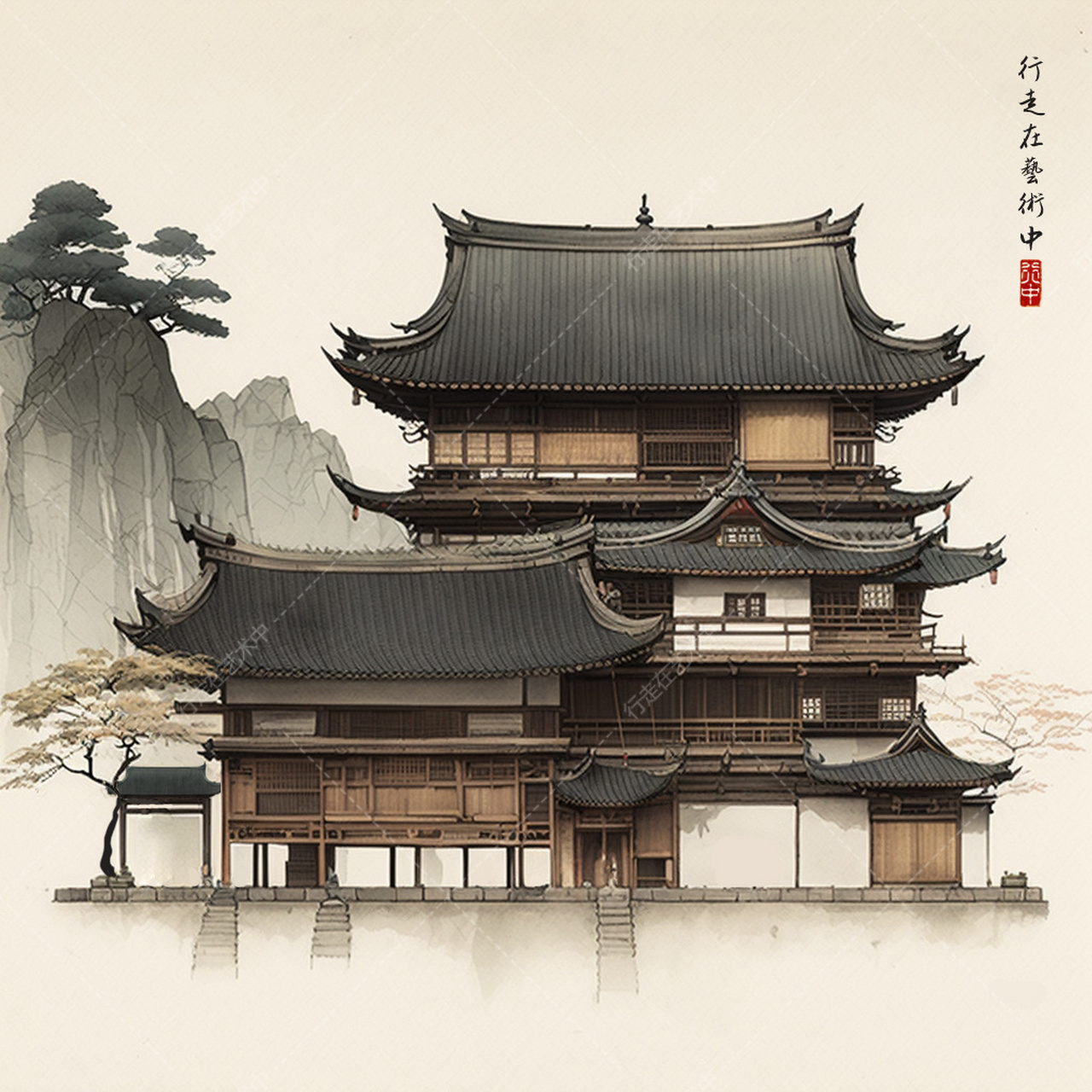 楼阁就是有架空结构的多层楼房,《阿房宫赋》杜牧:"五步一楼,十步一阁