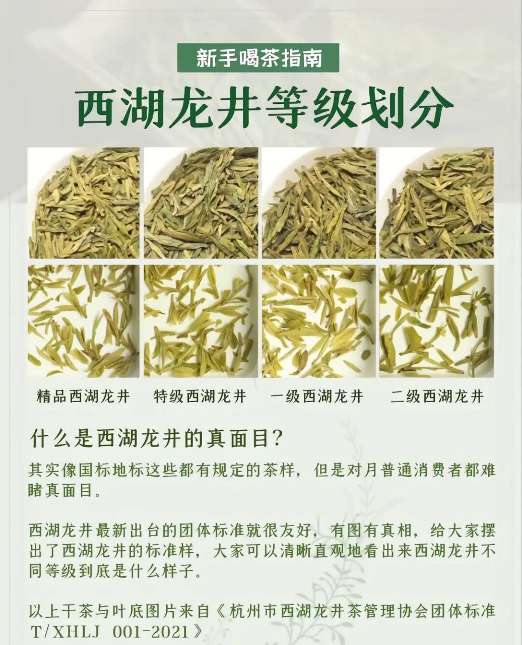 关于西湖龙井茶叶等级区分 最近一直有薯友问你们家西湖龙井是几级的