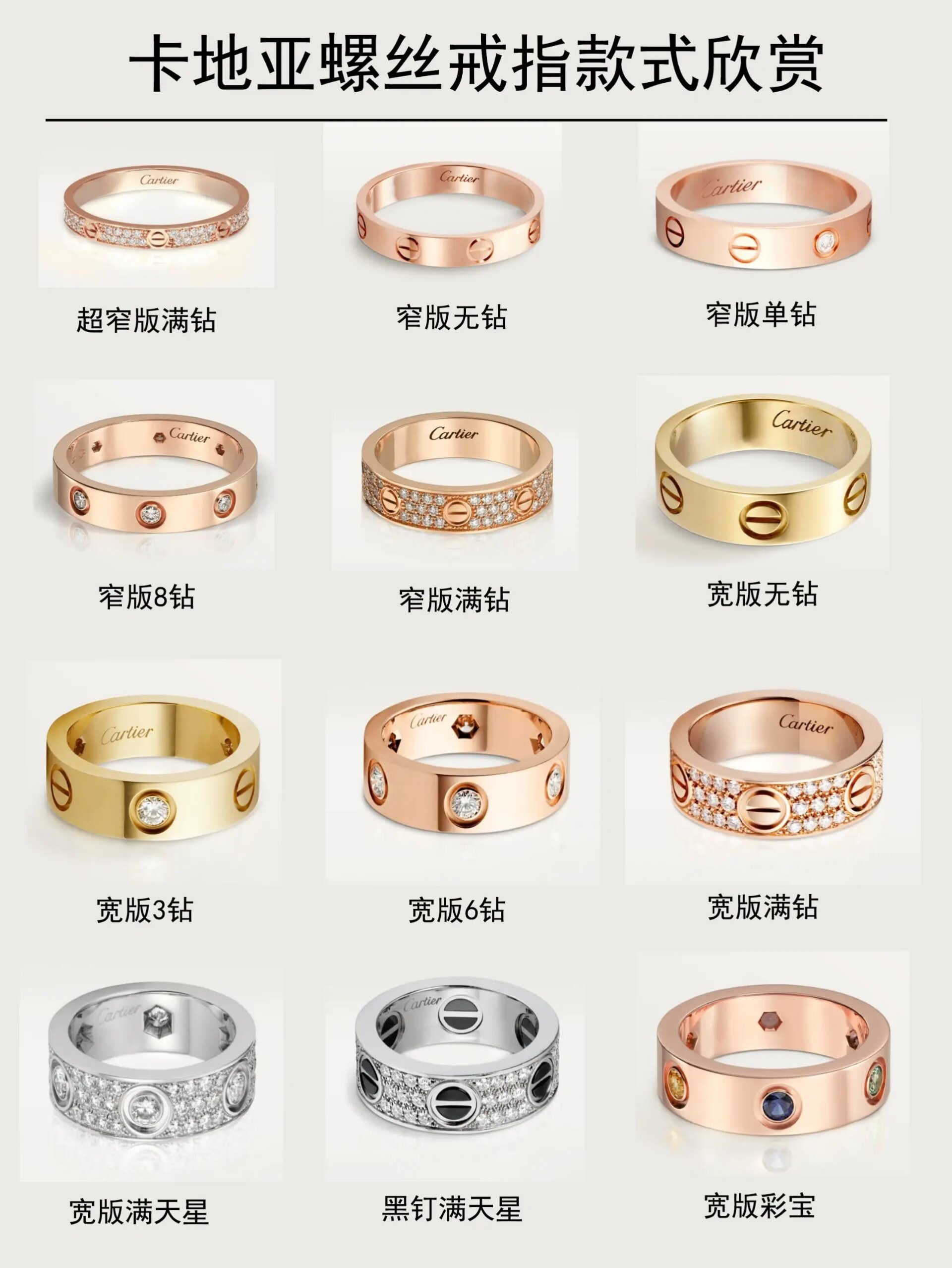 卡地亚螺丝戒指有多少款式