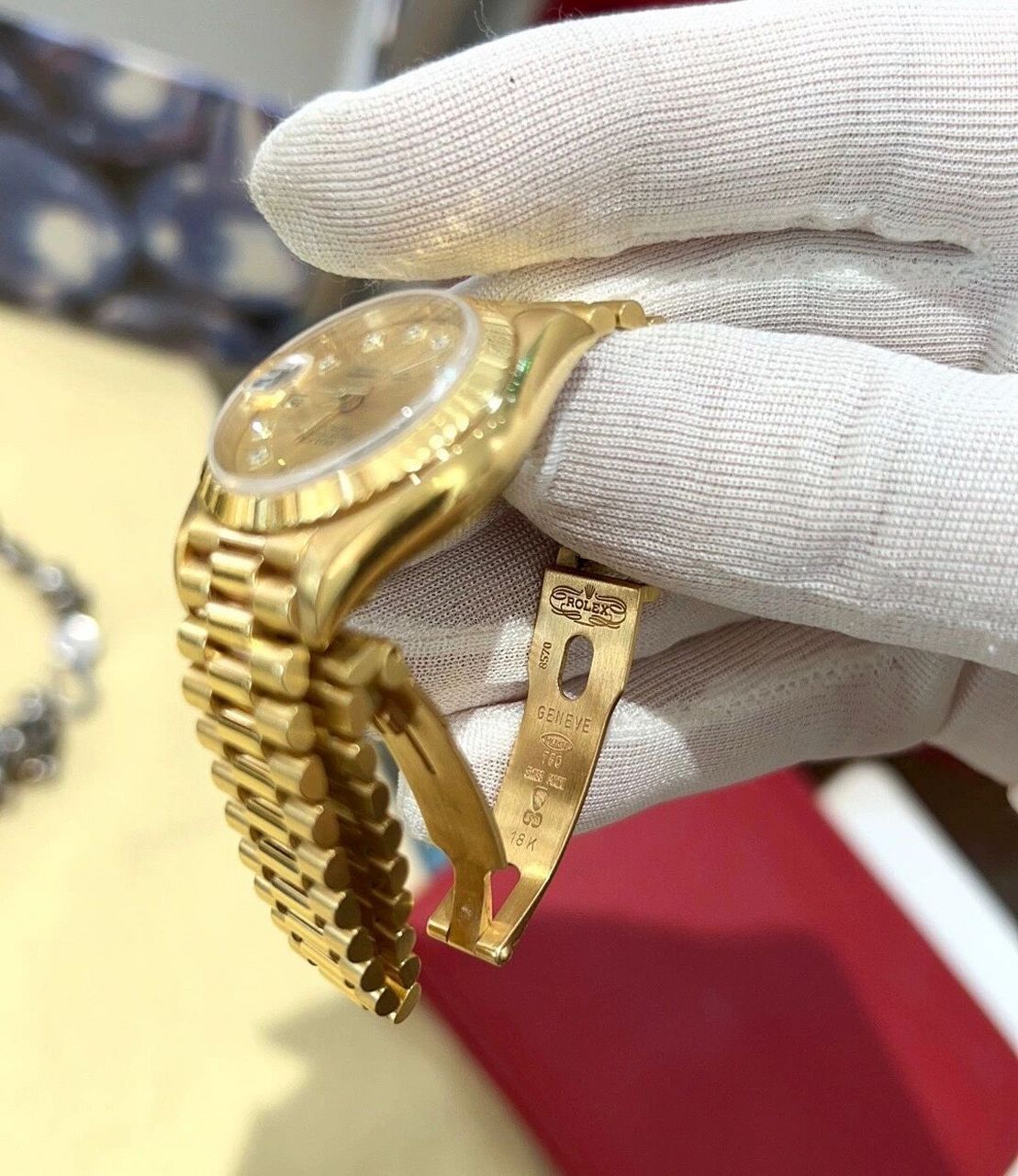 劳力士日志系列18k金表 rolex劳力士日志型18k金69178系列带钻自动