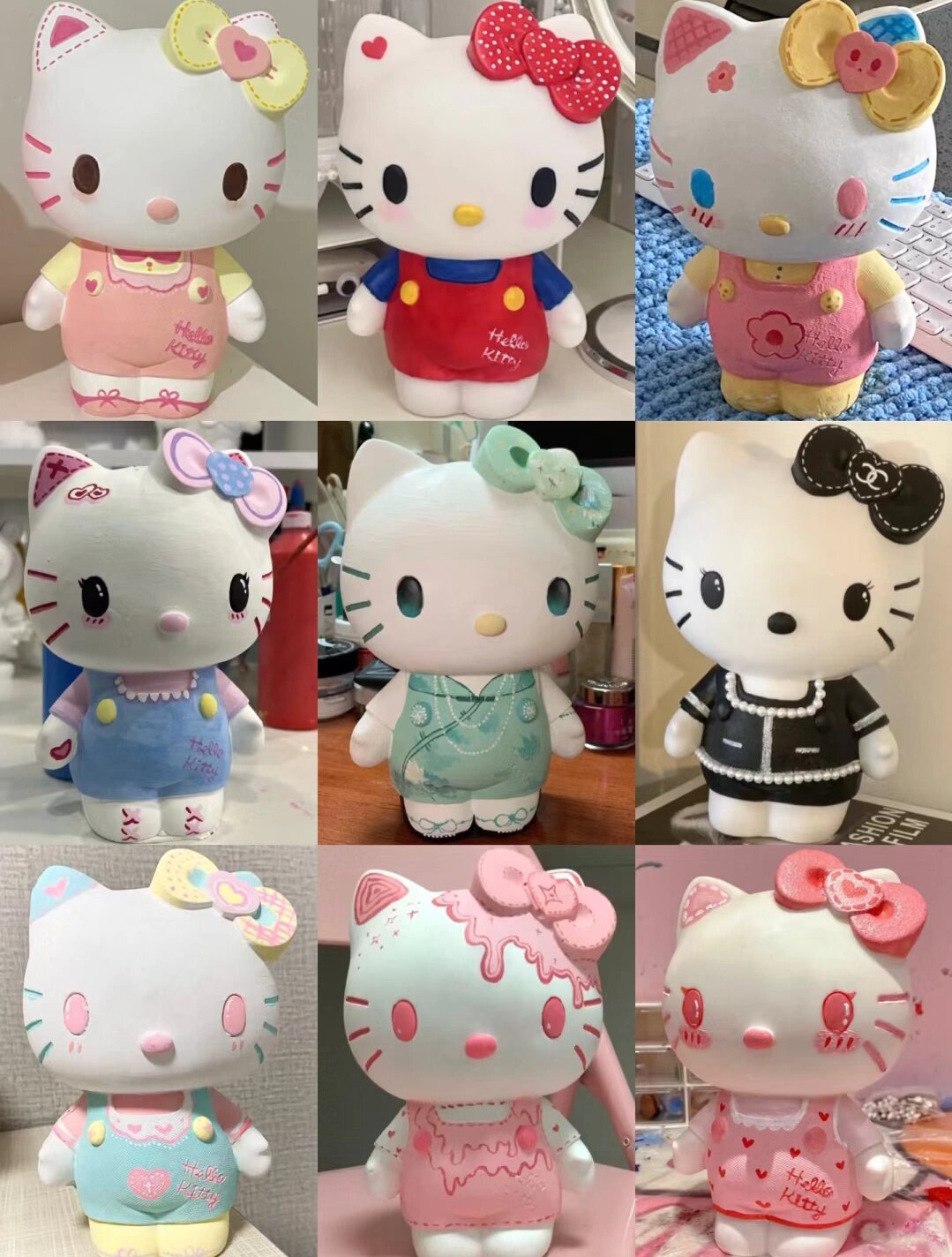 hello kitty凯蒂猫石膏娃娃配色合集