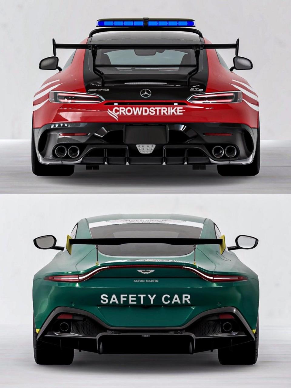 "安全车一般由奔驰amg gt black series和阿斯顿马丁 vantage担任