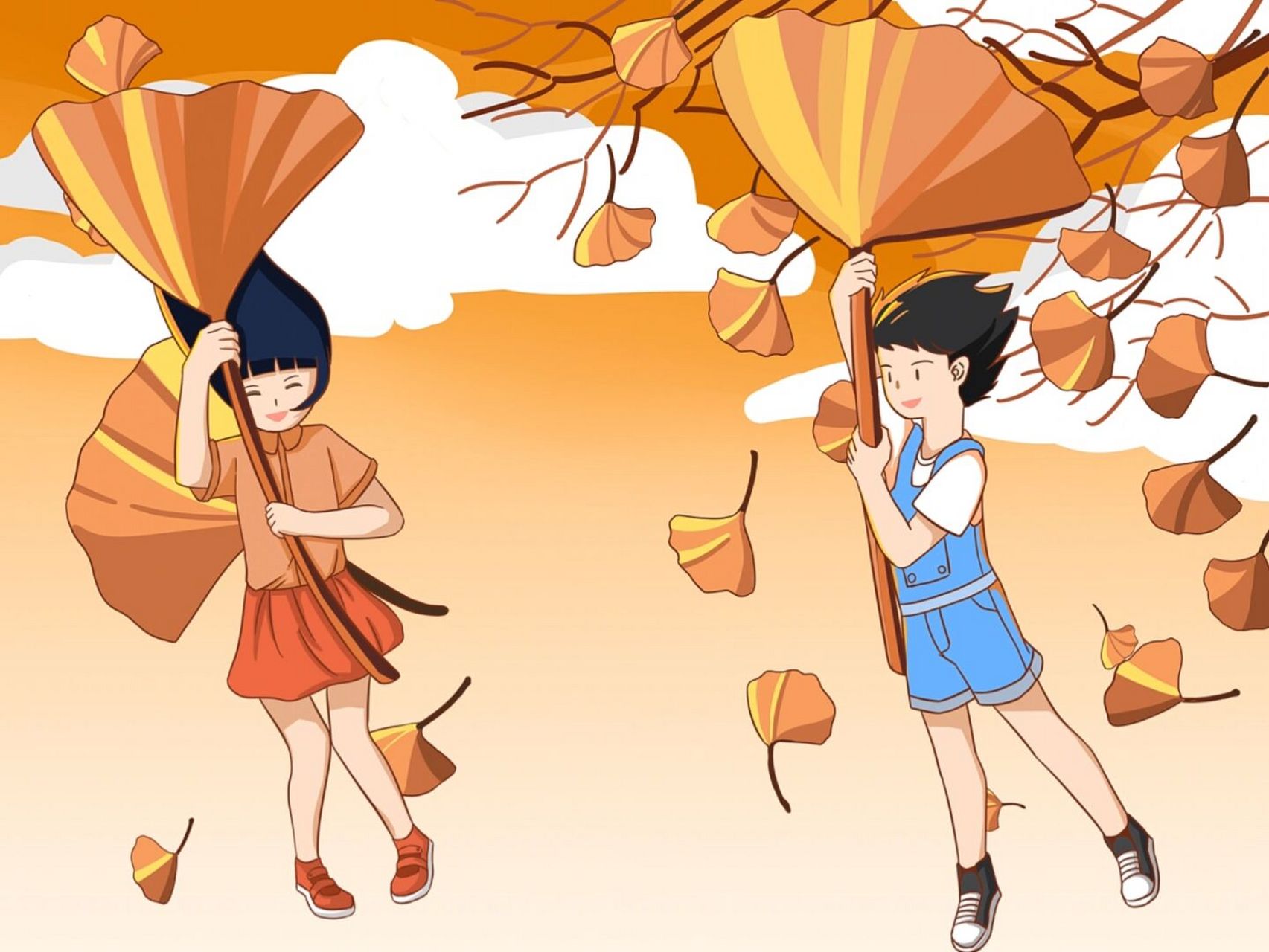 秋季插画|秋风拂叶落知秋 ——————9393939393