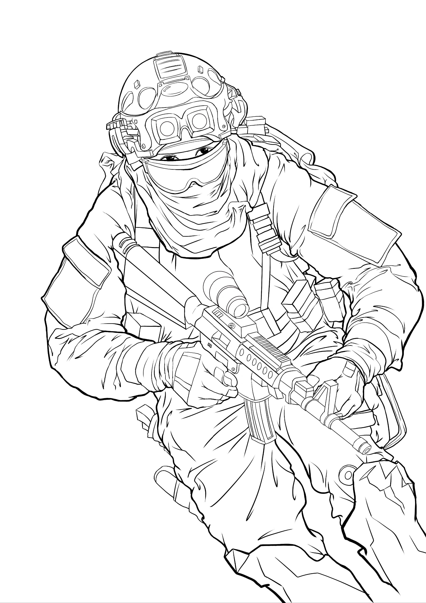 军旅人物插画——特种兵