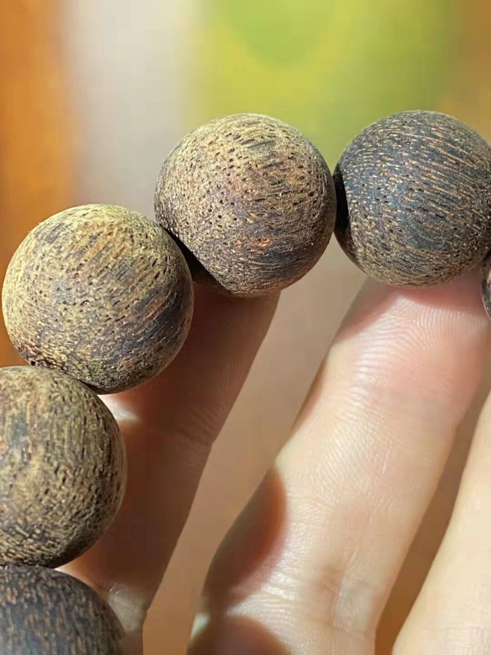 文玩 降真香莺歌绿奇楠黄绿油高货一串 文玩 降真香莺歌绿奇楠黄绿油