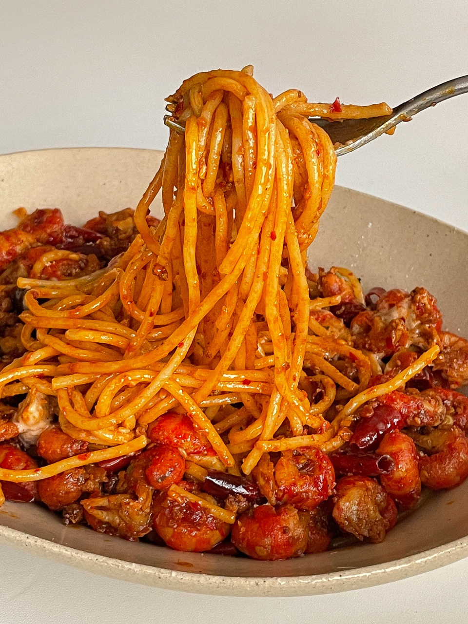 9215川香麻辣小龙虾意面|酱汁浓郁 麻辣鲜香 原来小龙虾和意面