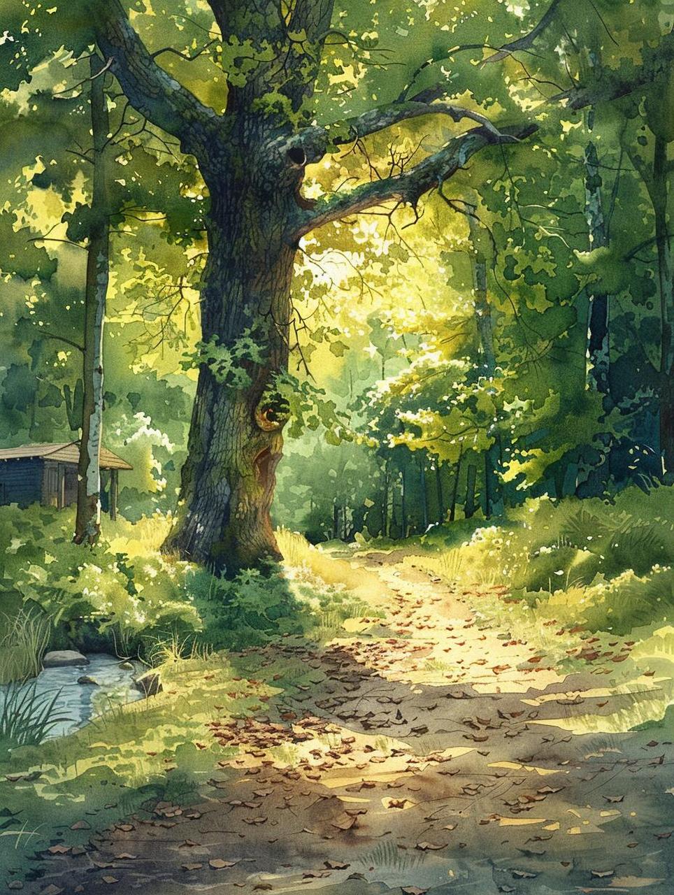 ai水彩|森林