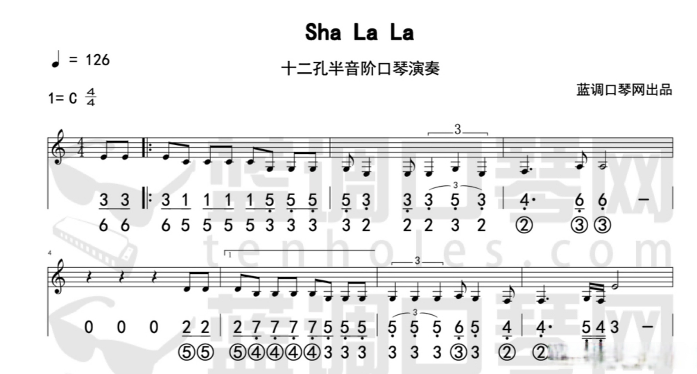 【曲谱更新】蓝调口琴演奏《向云端》半音阶口琴演奏《sha la la》