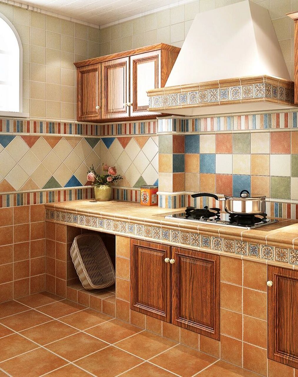 92厨房篇 | 油画系列仿古砖合集~~ 99温暖黄色系,清新绿色系,高级