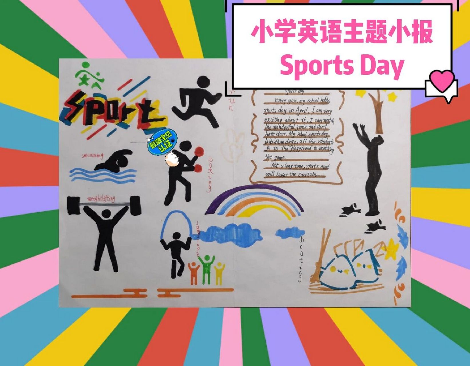 小学英语主题小报—sports day      93每次做完