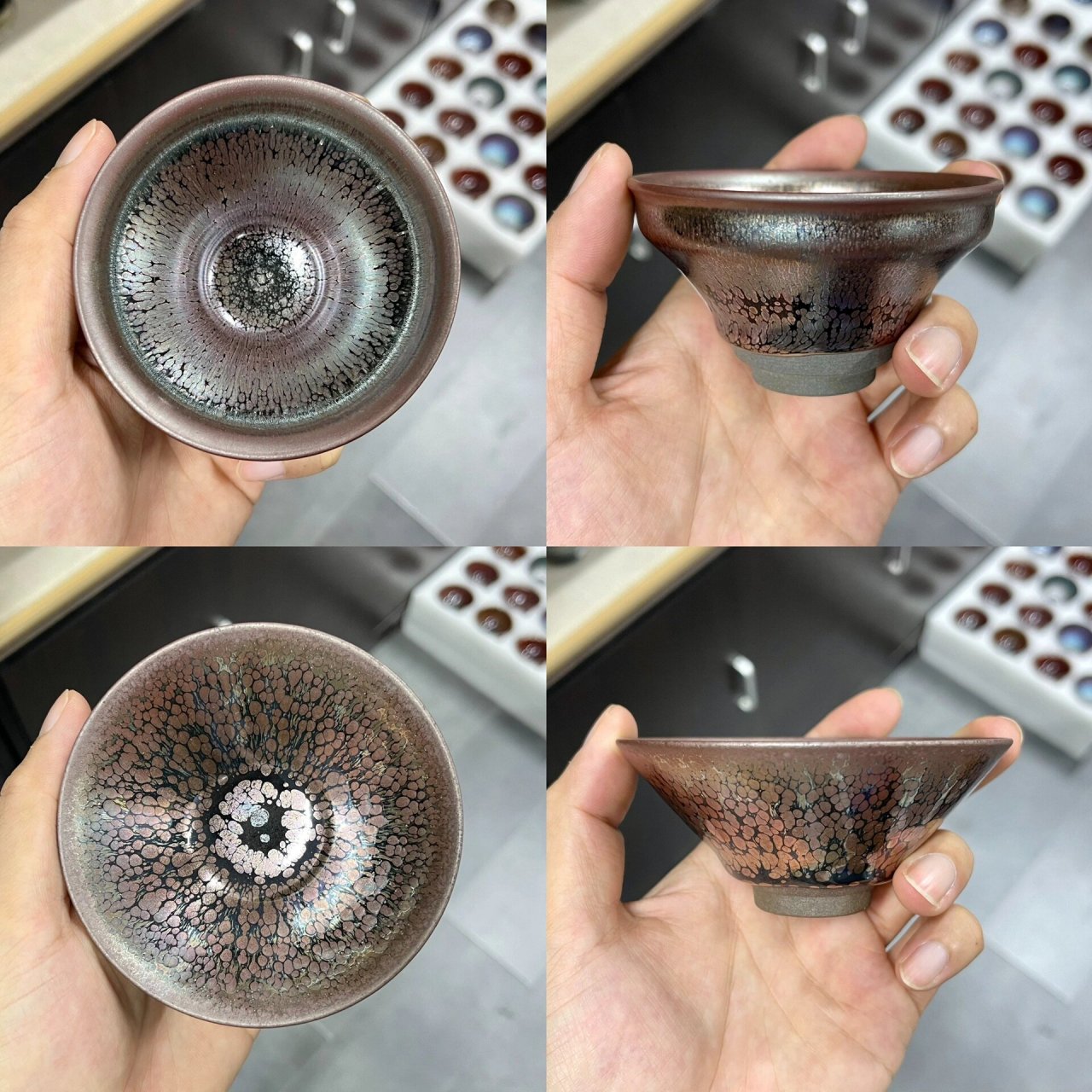 建窑建盏的釉色分类 曜变建盏属于建盏釉面中最独特的存在,现今存世的