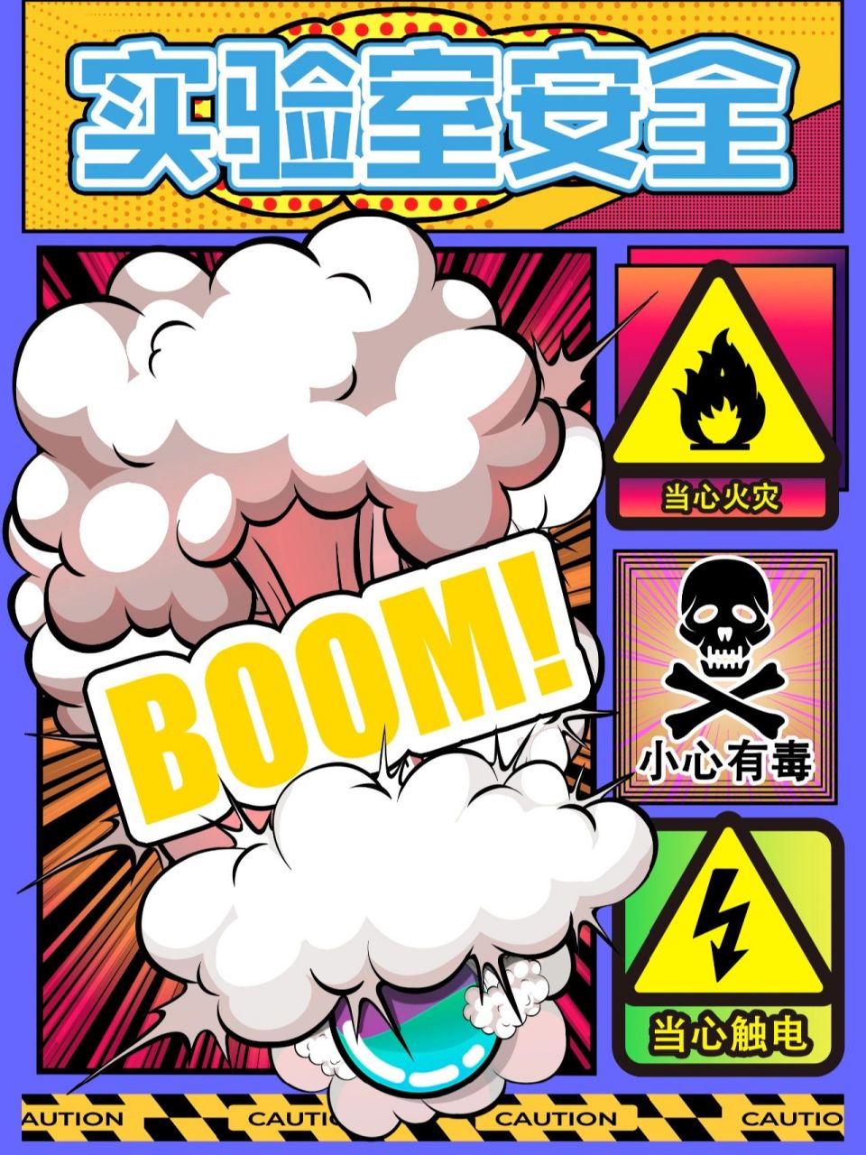 海报|实验室安全 为学校做的一个实验室安全海报,如需使用 请私聊告知