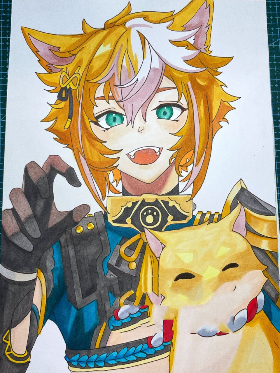 马克笔手绘/动漫人物男生/二次元/原神五郎         临摹板绘素材