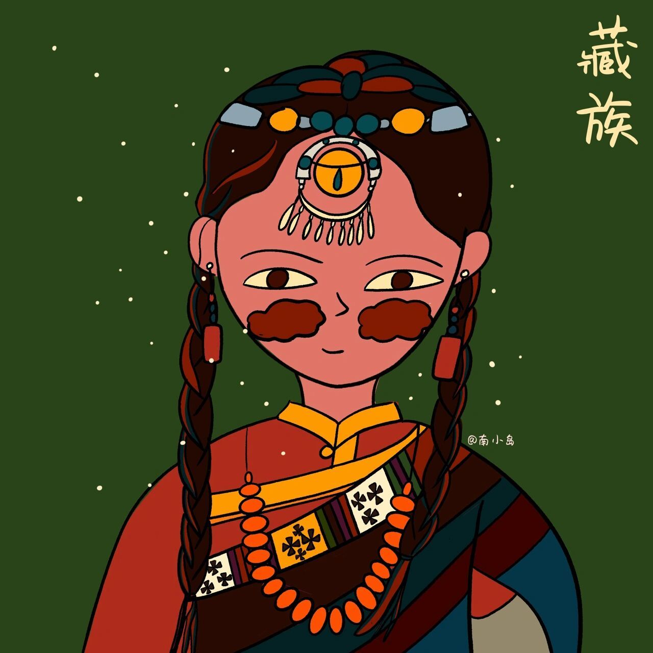 少数民族头像插画——展现民族之美 中国民族真正的美需要我们自己去