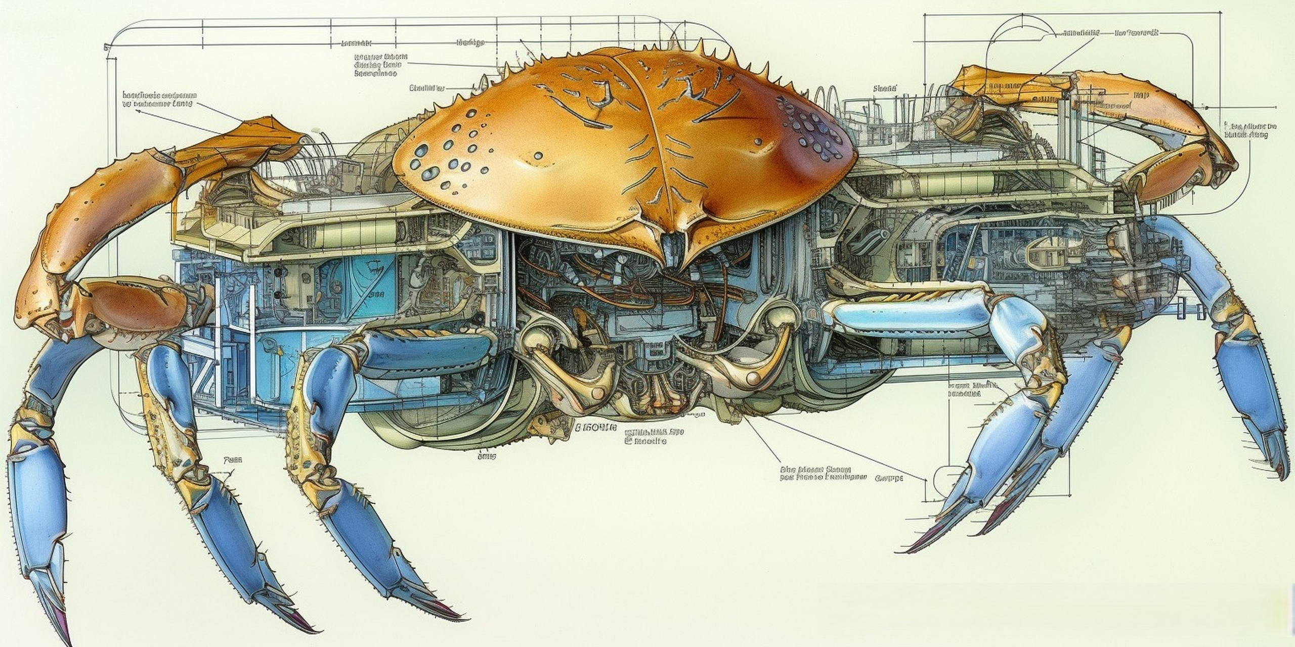 mjv5 ai绘制的巨型机械螃蟹,作者john sargent patterson