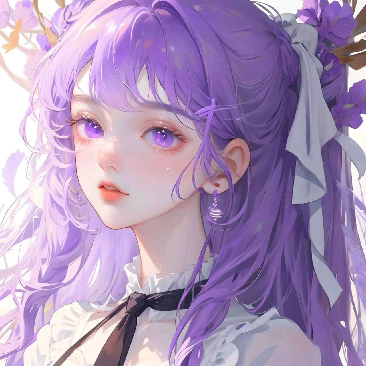 梦幻紫头像 少女图片