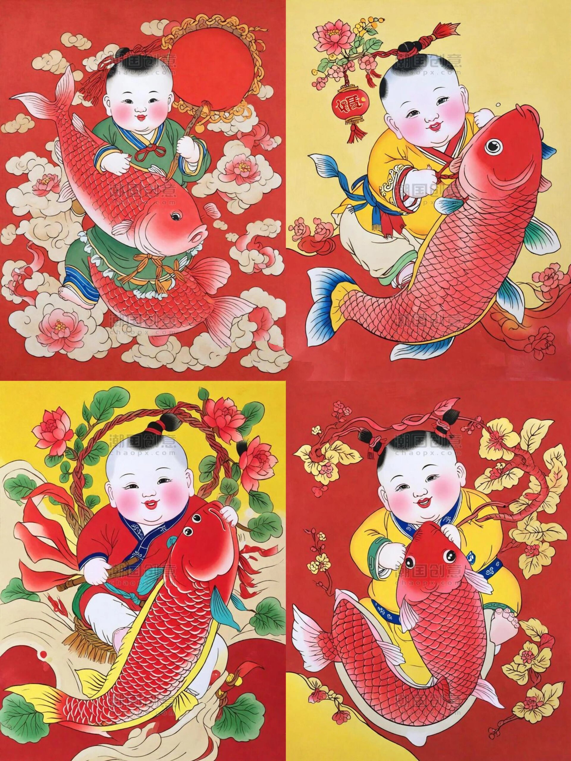 创意分享丨93春节福娃素材