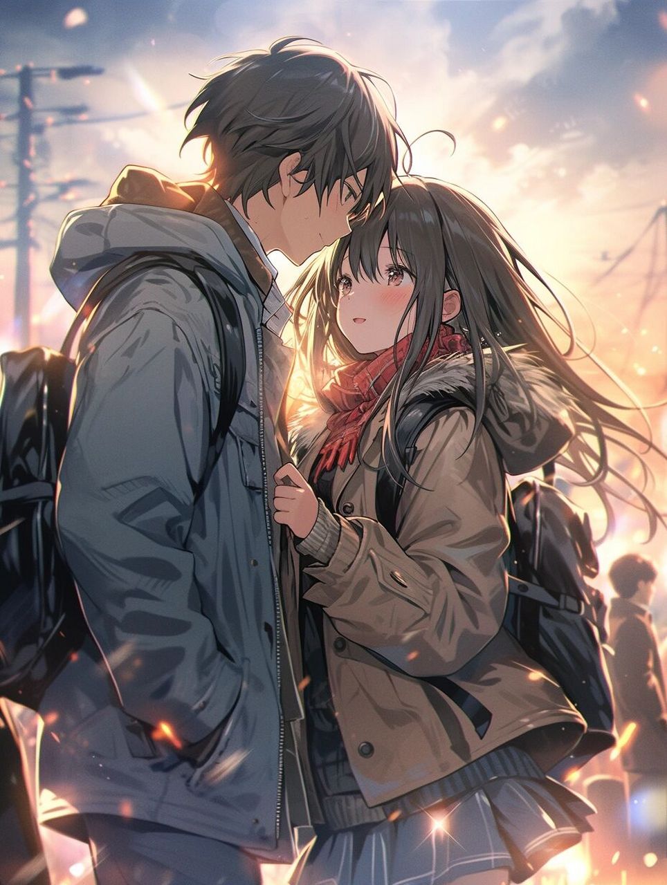 头像壁纸 我看到了一对情侣在海边沙滩上接吻,他们的双唇紧紧相拥93