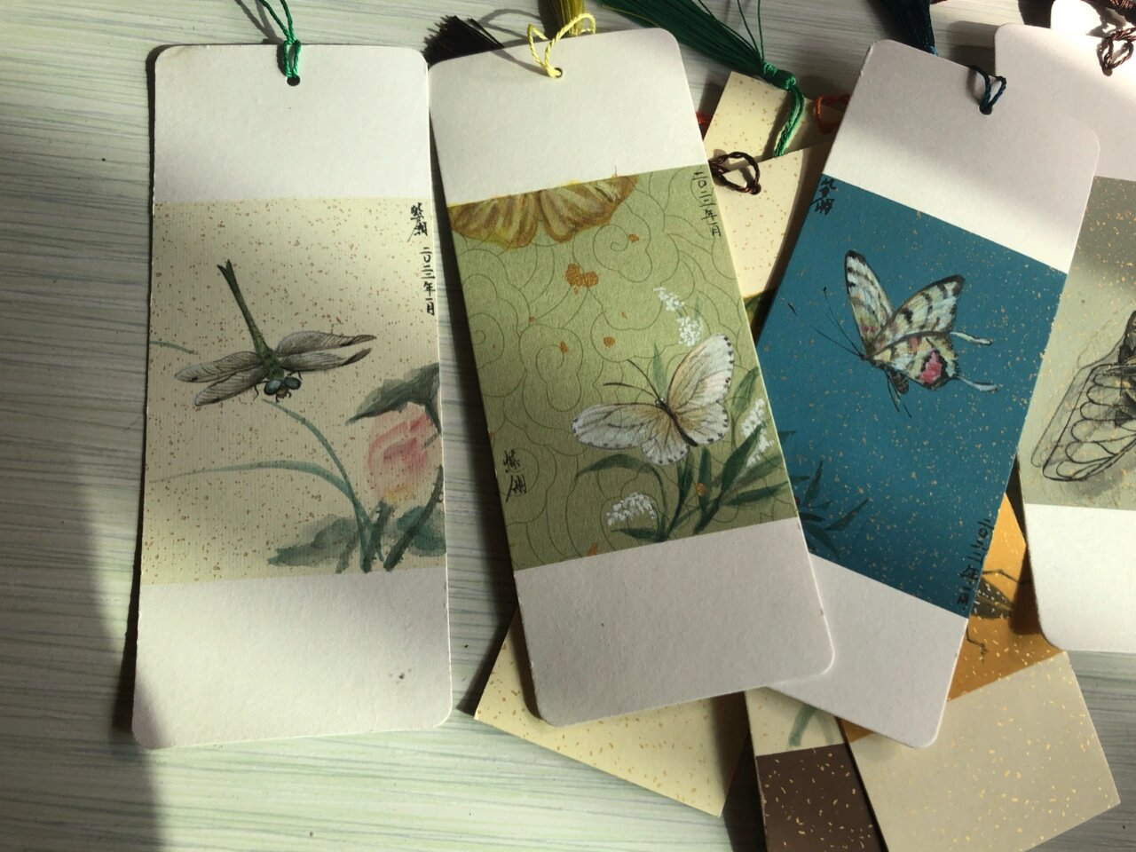 给小孩画的各种昆虫书签