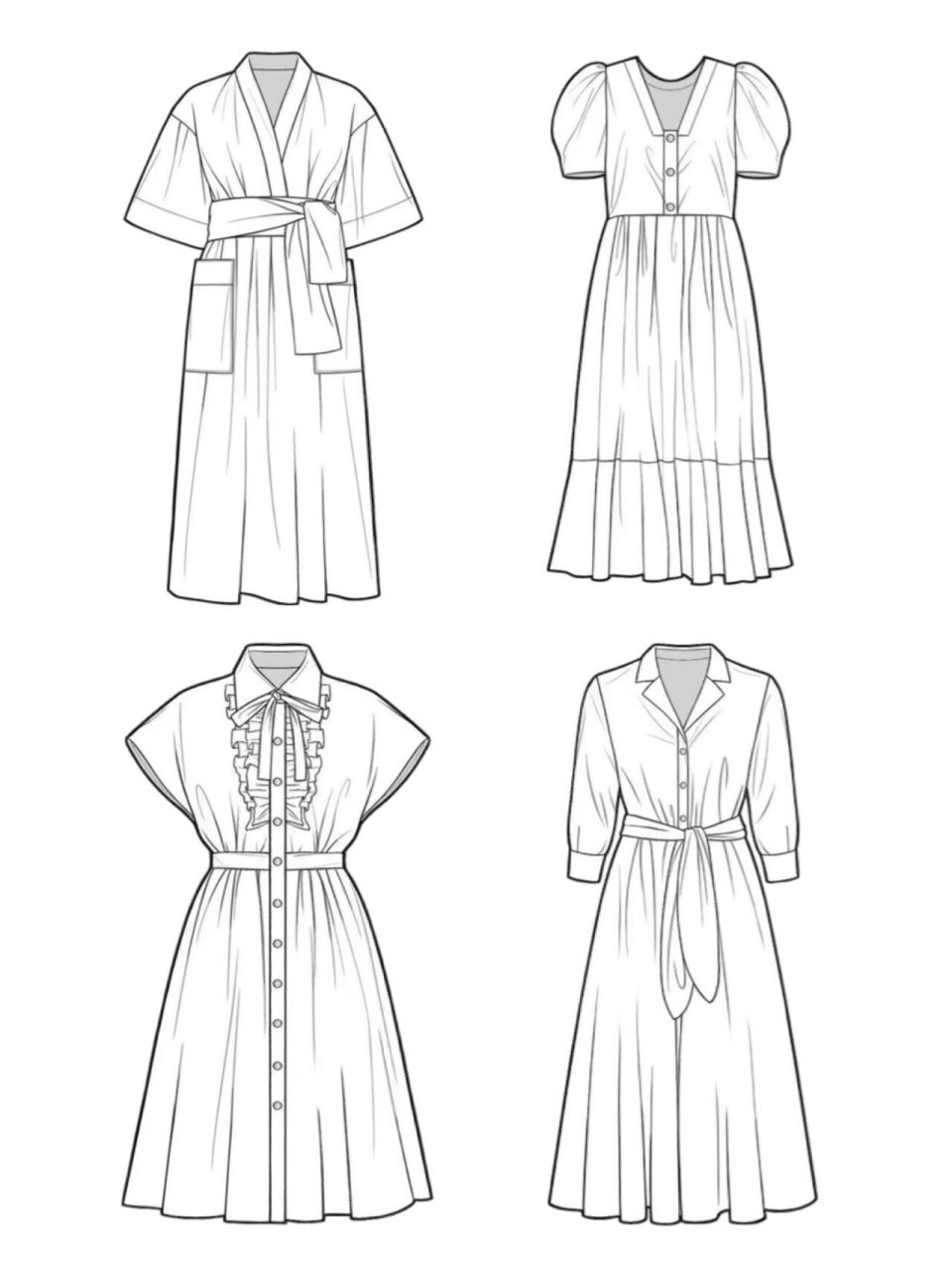 服装设计之连衣裙款式图!