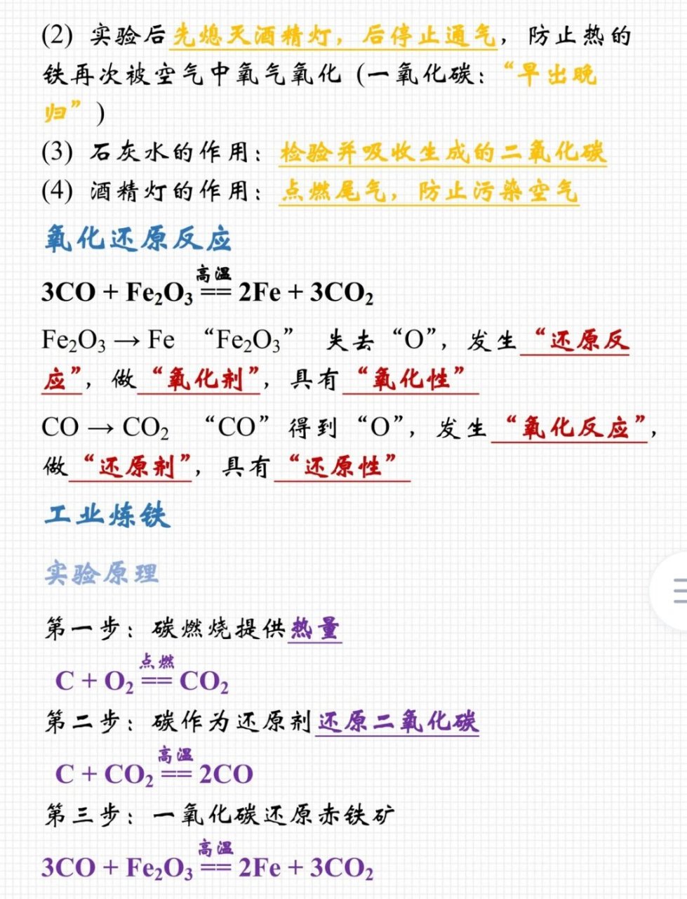 碳还原氧化铁图片