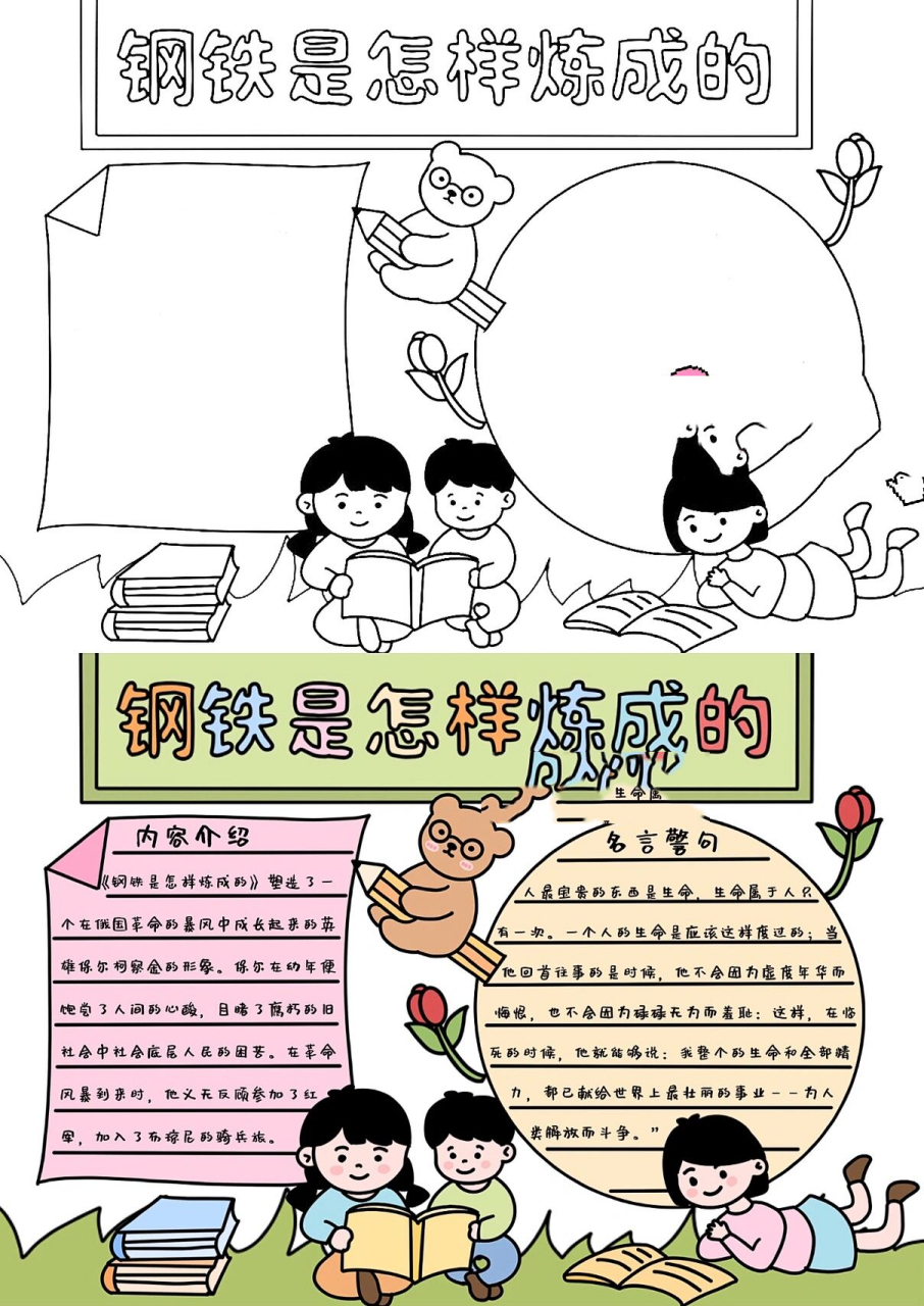 《钢铁是怎样炼成的》手抄报——阅读小报78 《钢铁是怎样炼成的》
