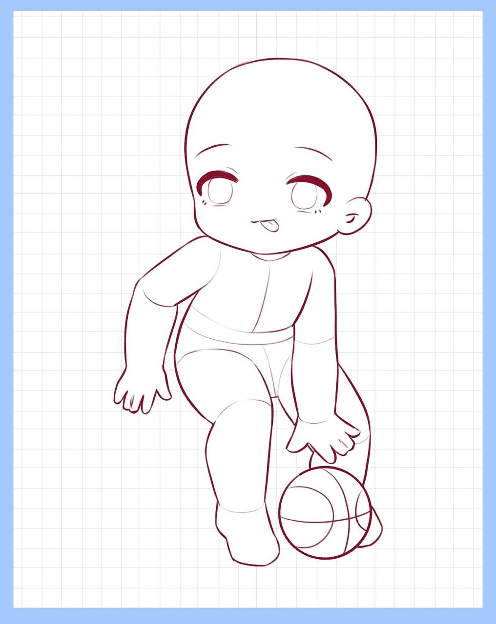 一组q版人物打篮球动态练习 今天是运动健将