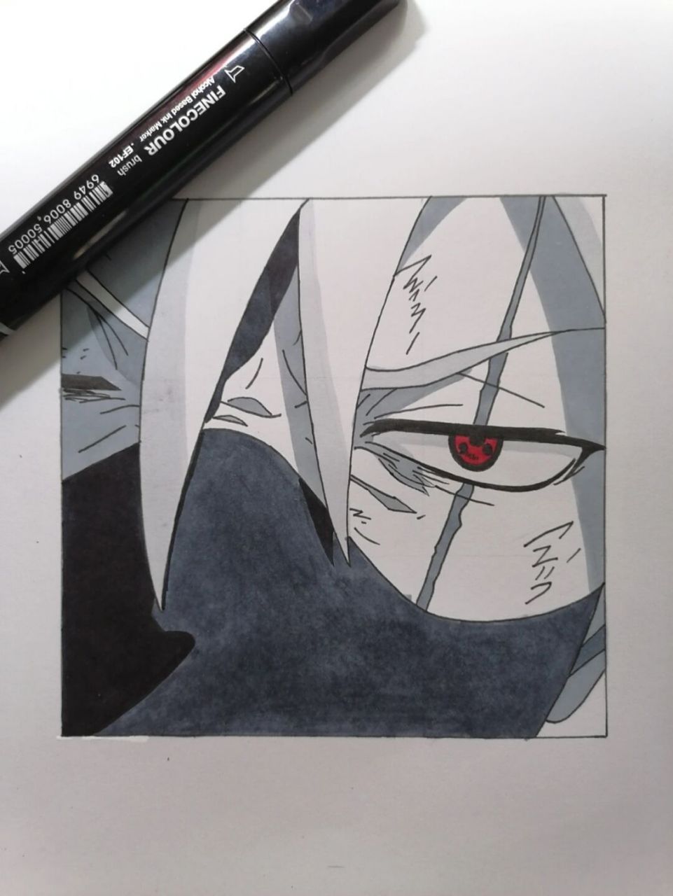 卡卡西教程 #火影忍者# #手绘教程# #卡卡西