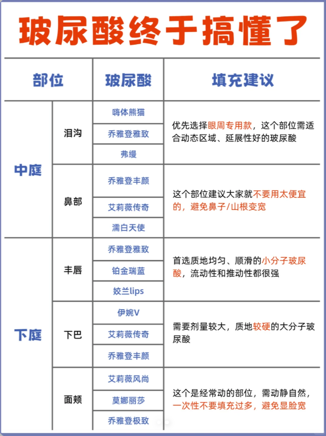 玻尿酸注射层次图片