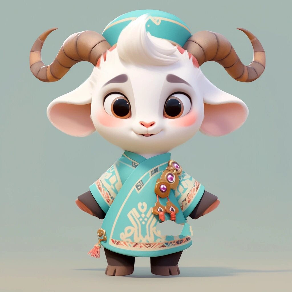 动物ip系列|山羊ip吉祥物 中国风景区ip设计 吉祥物山羊,身材丰满