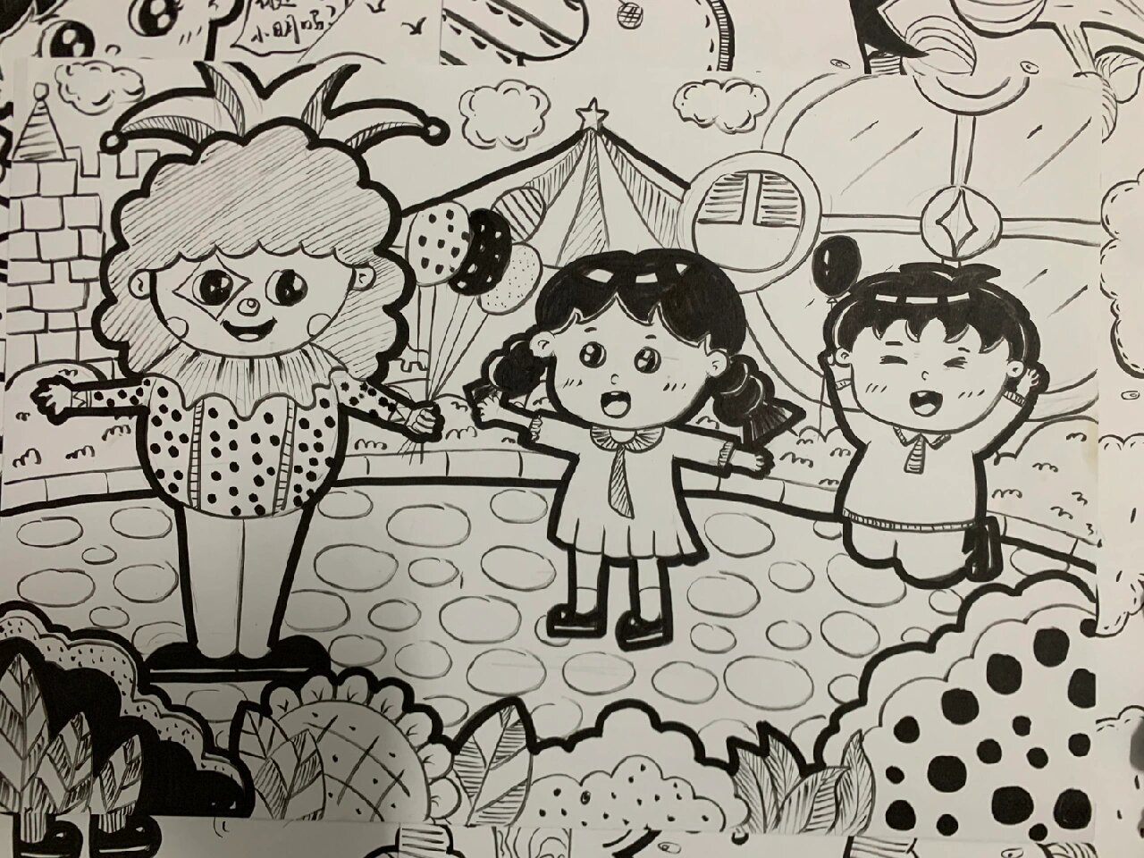 游乐园情景简笔画/幼儿简笔画