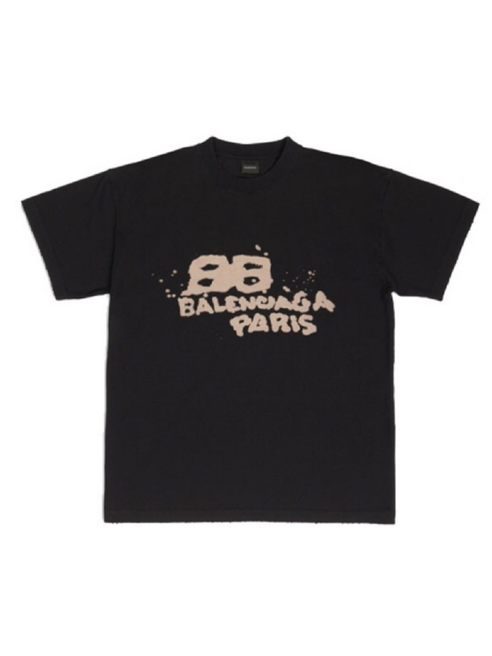 23新款 黑色短袖 balenciaga 黑色手绘涂鸦bb字母印花短袖t恤 下单去