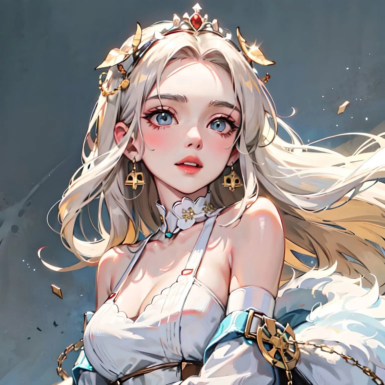 ai绘画 戴皇冠的女孩 二次元 可做头像 壁纸