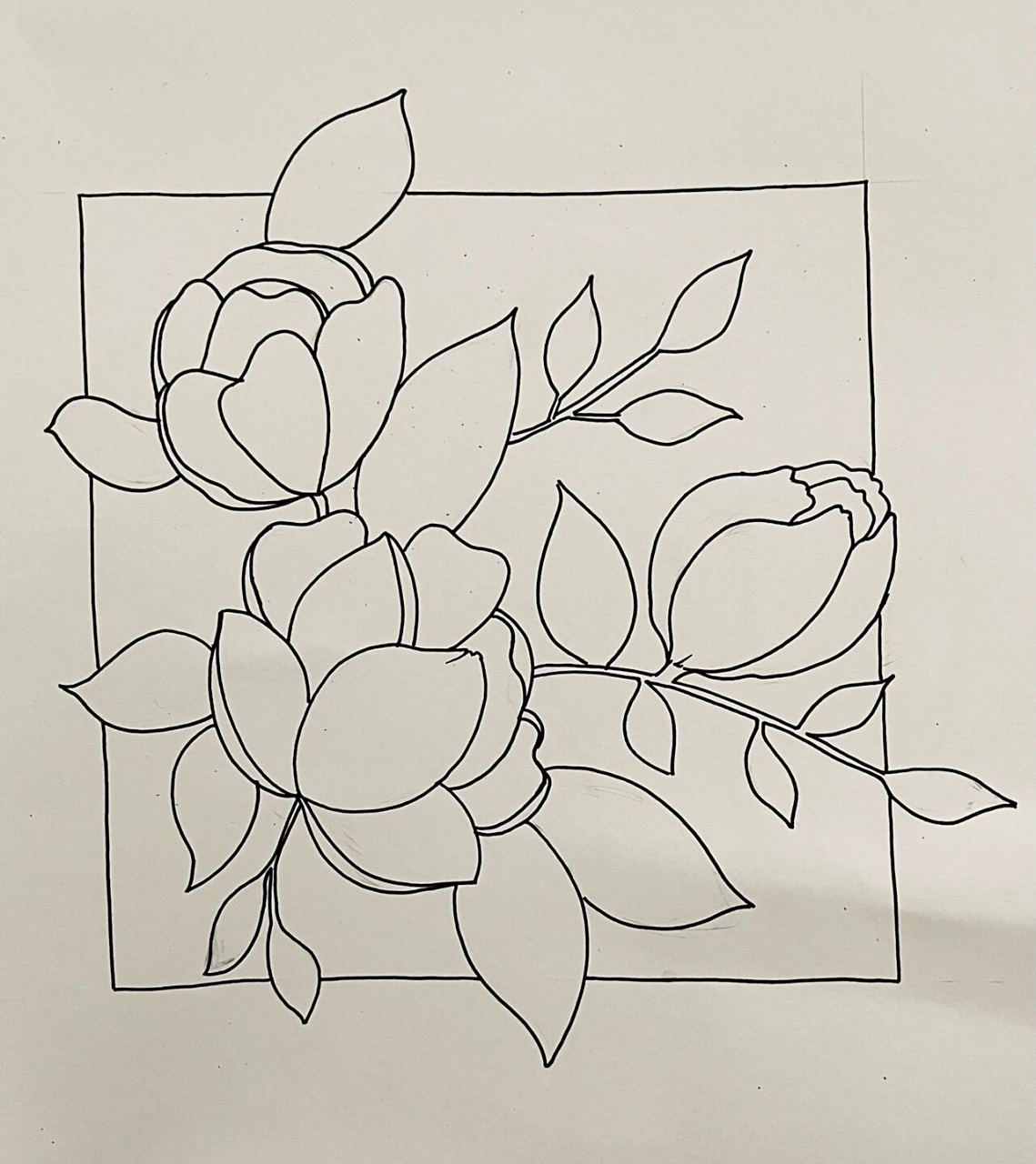 黑白装饰画 花卉 黑白装饰画打卡第十九天 练习线条 控笔 历时两小时