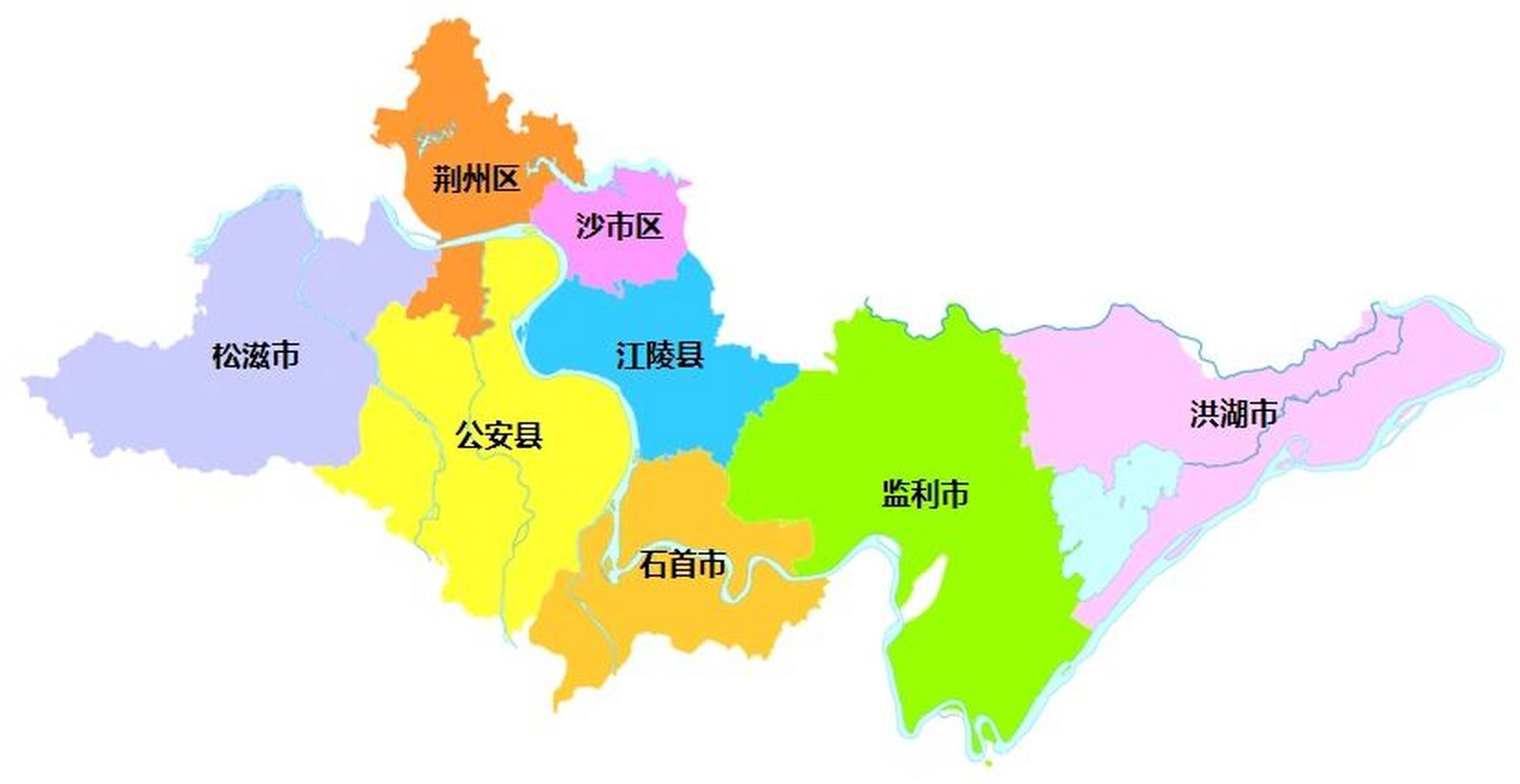 荆州市各县地图高清版图片