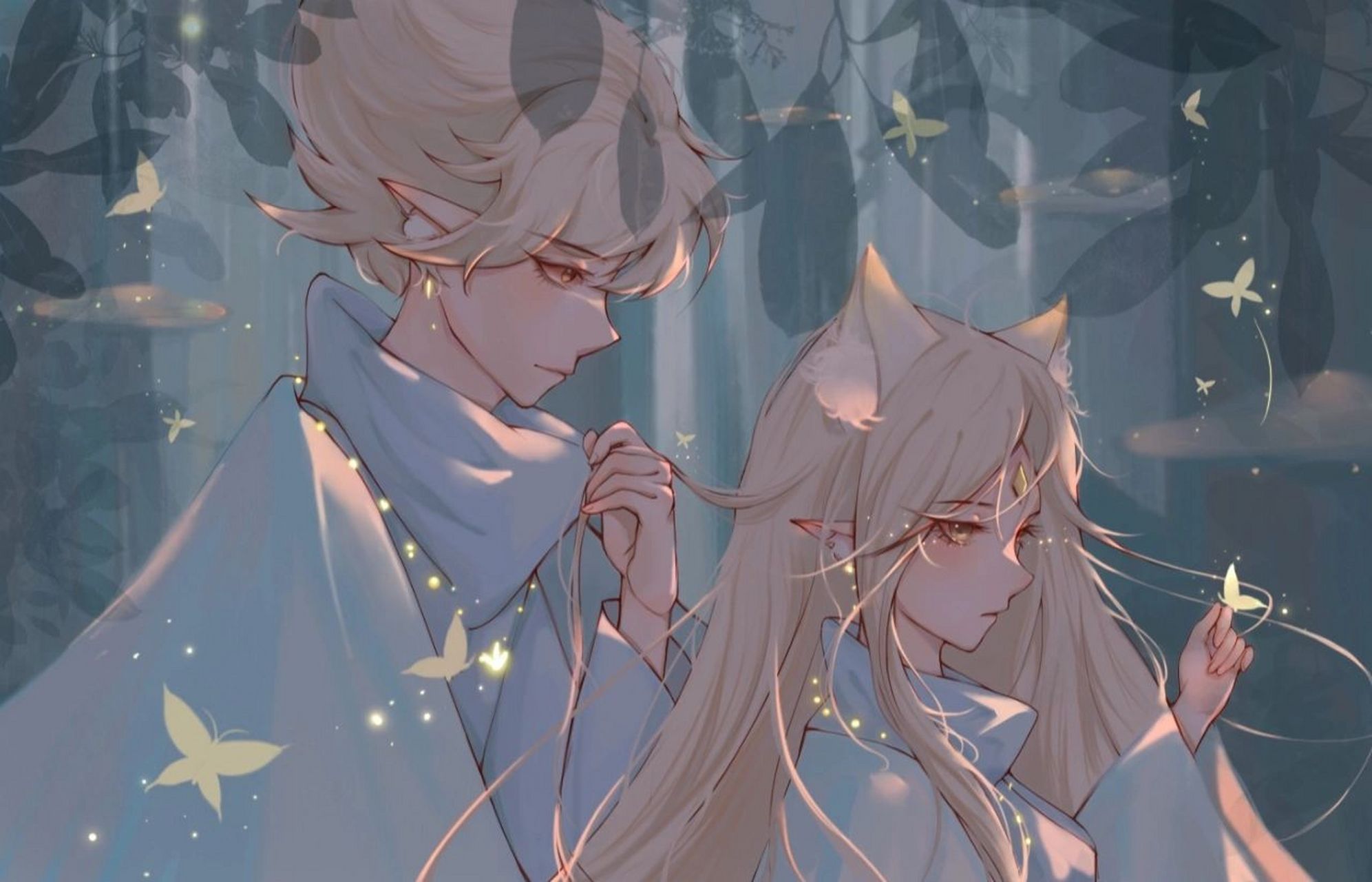 光遇情头壁纸 | 雨妈&卡卡(内有全图) 上完色啦～大家可以抱走啦 不是