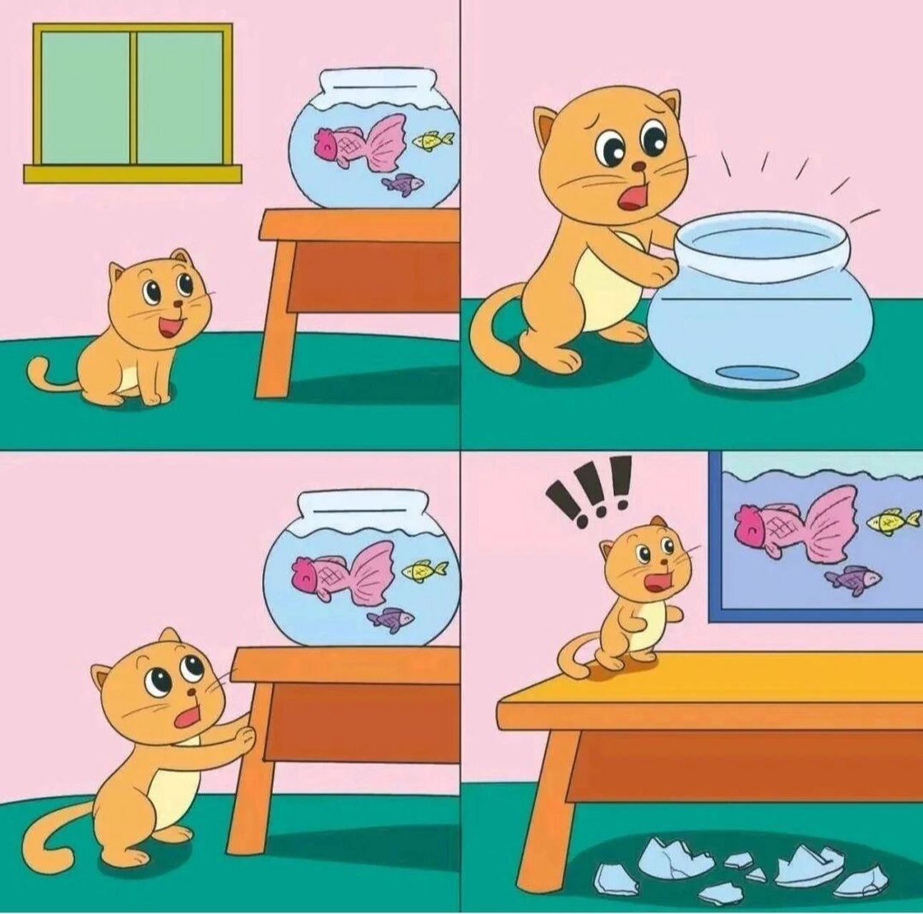 看图写话18《小猫捉鱼95》 ‖ 范写7199 【时间】: 有一天