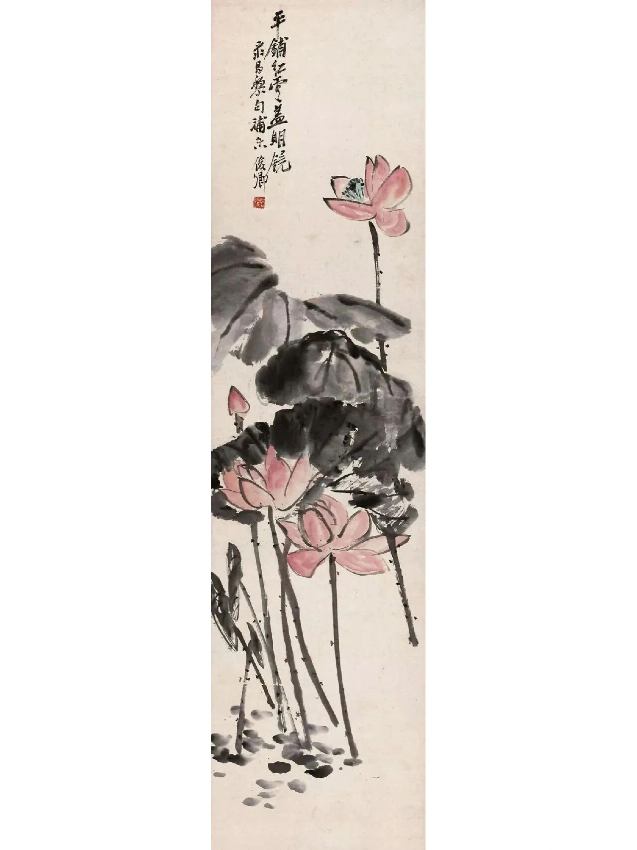 国画大师吴昌硕一尘不染的荷花作品