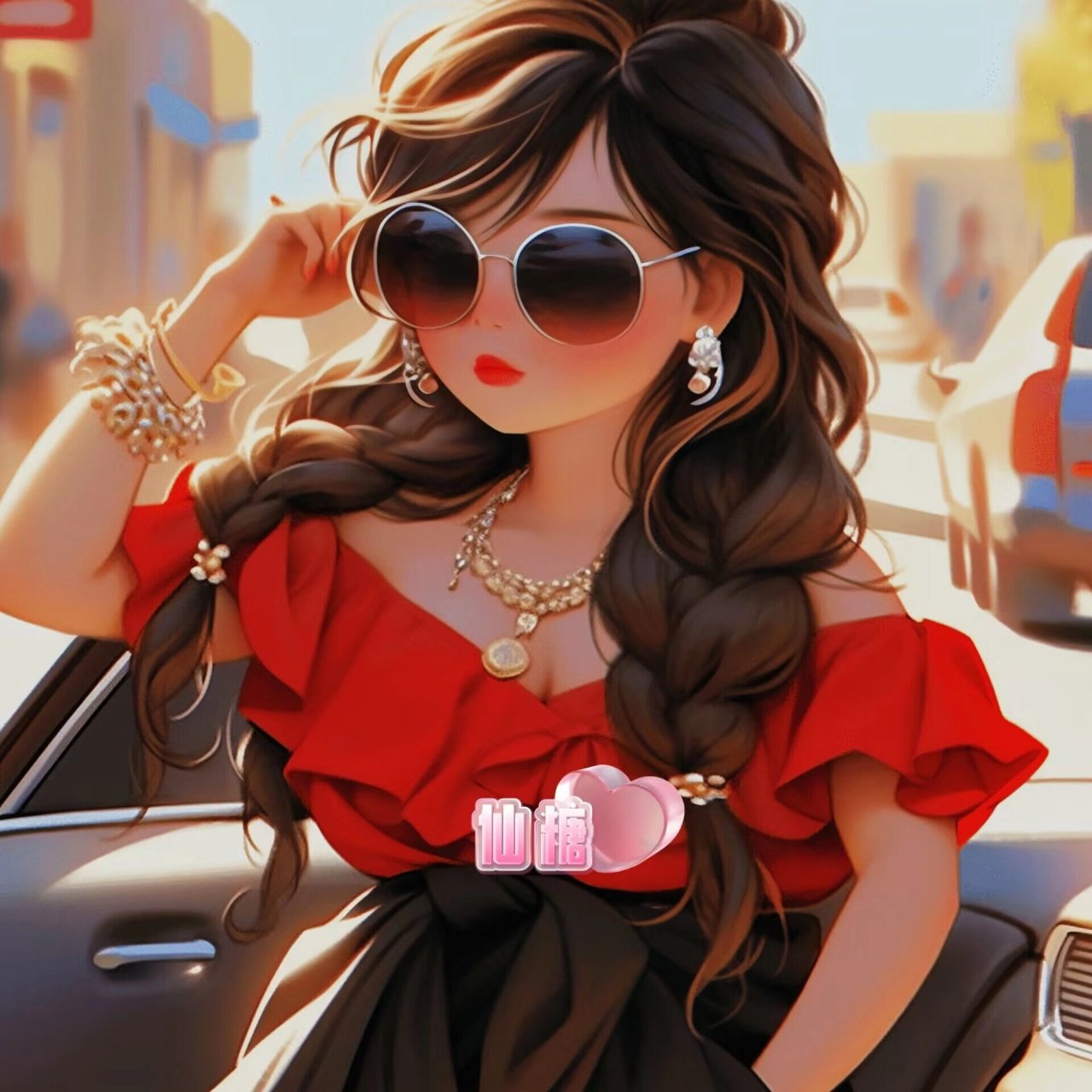 胖妞时装头像红色系列一    约稿 不怕你胖,就怕你不时尚.